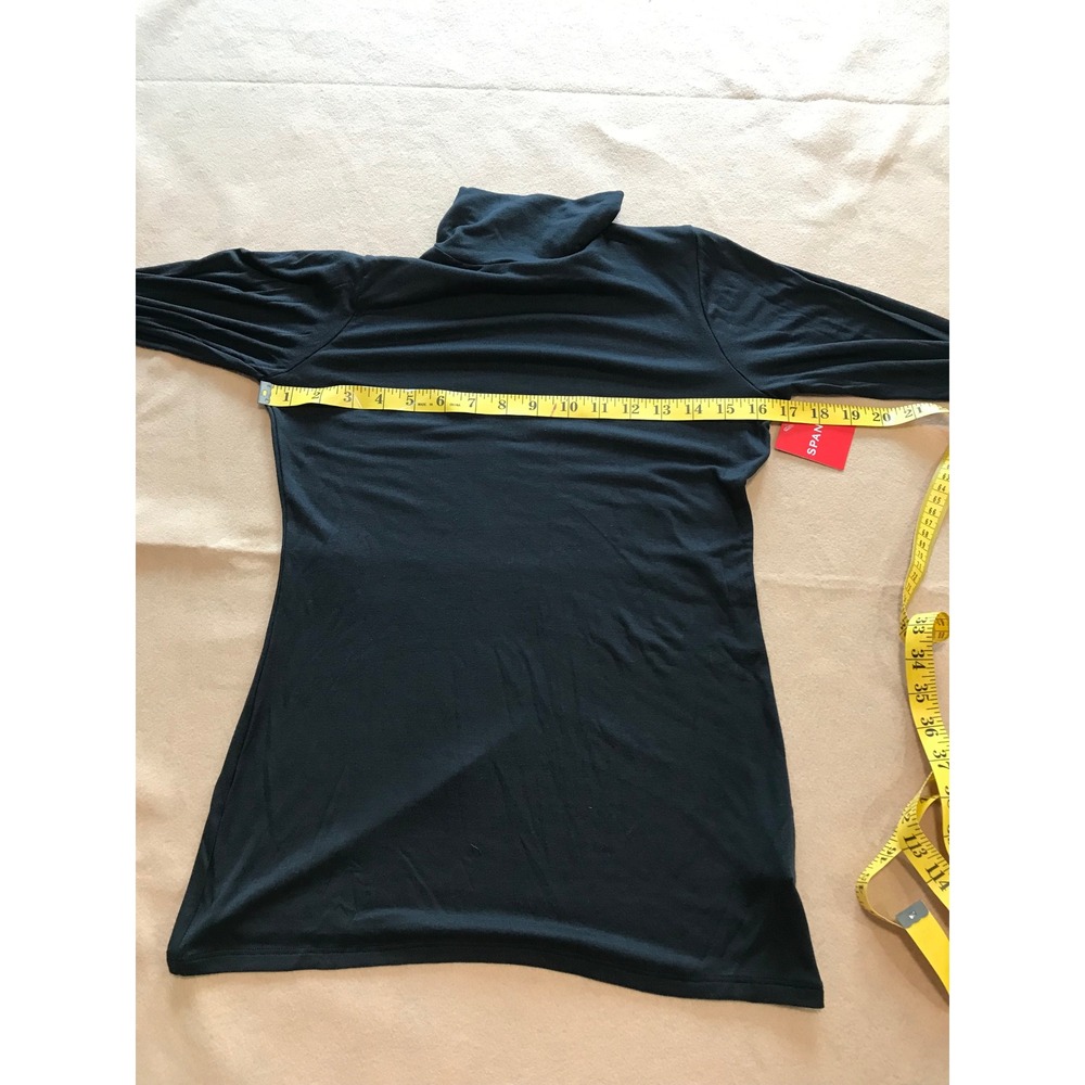 SPANX Black Turtleneck Top L NWT Modal Stretch Quiet Luxury Minimalist - Picture 3 of 9